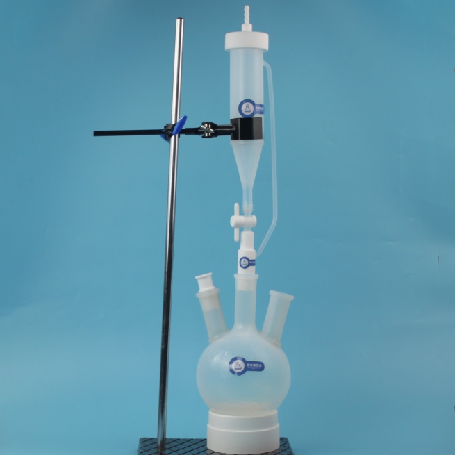 氟化工有機(jī)反應(yīng)蒸餾裝置PFA反應(yīng)罐+PFA冷凝管+FEP分液漏斗+PFA接收瓶